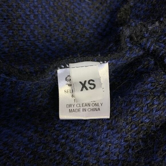 Sea New York Blue Leopard Print Peplum Ruffle Balloon Sleeve Alpaca Sweater - Picture 8 of 9